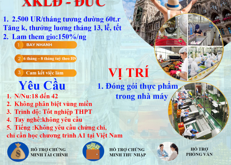 Thời vụ 8 tháng tại CHLB Đức