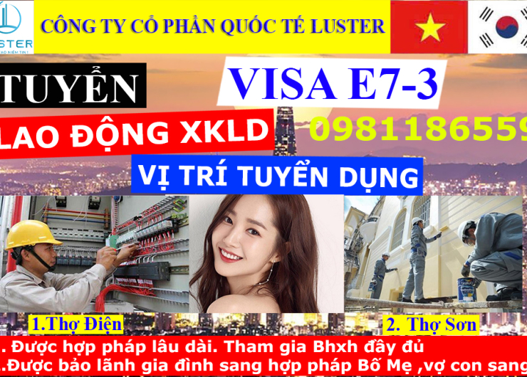  VISA E7-3  THỢ ĐIỆN, THỢ HÀN